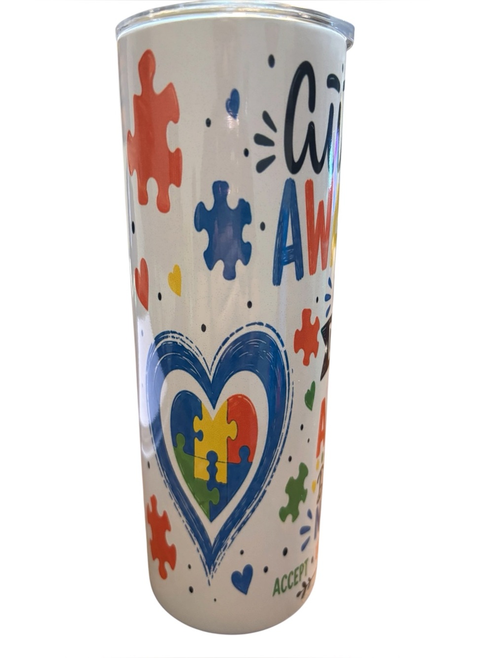 Autism Handmade Tumbler - 20oz Stainless Steel
